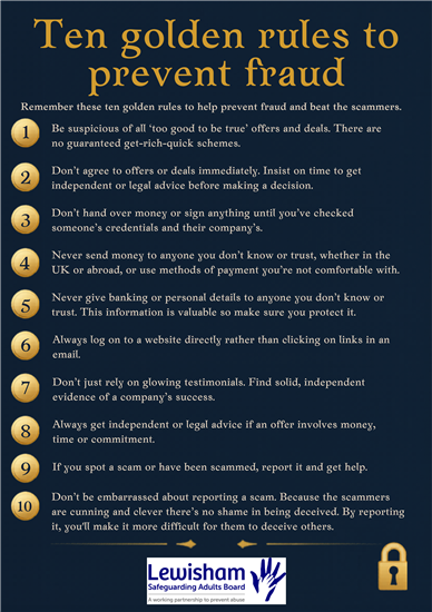 Ten Golden Rules to Prevent Fraud Image of Poster